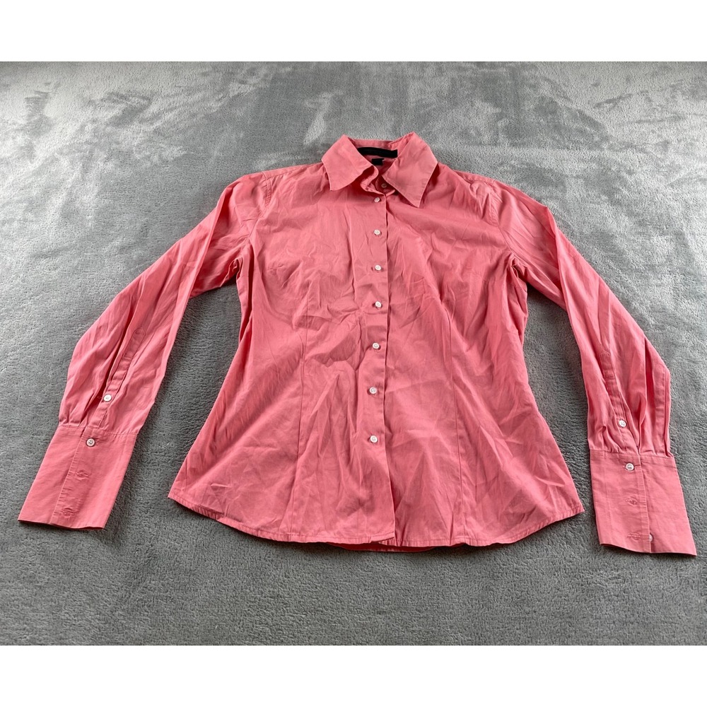 Express Design Studio Pink Two-Ply Yarn Classic Fit Button Down Shirt Size 6